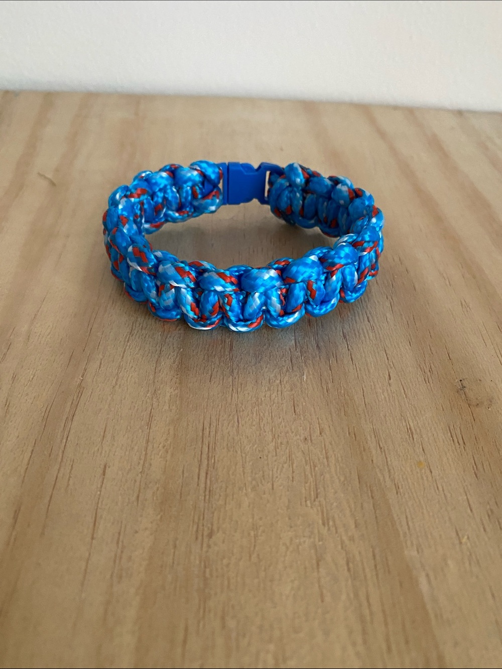 Mens Blue Braided Paracord Bracelet 8.5”
